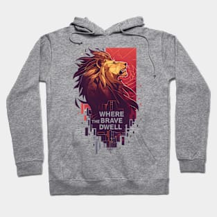 Where the Brave Dwell - Geometric Lion - Fantasy Hoodie